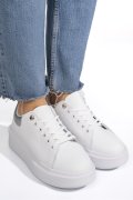 PANTOFI SPORT WHITE SILVER PIELE NATURALA 8SP809