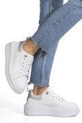 PANTOFI SPORT WHITE SILVER PIELE NATURALA 8SP809