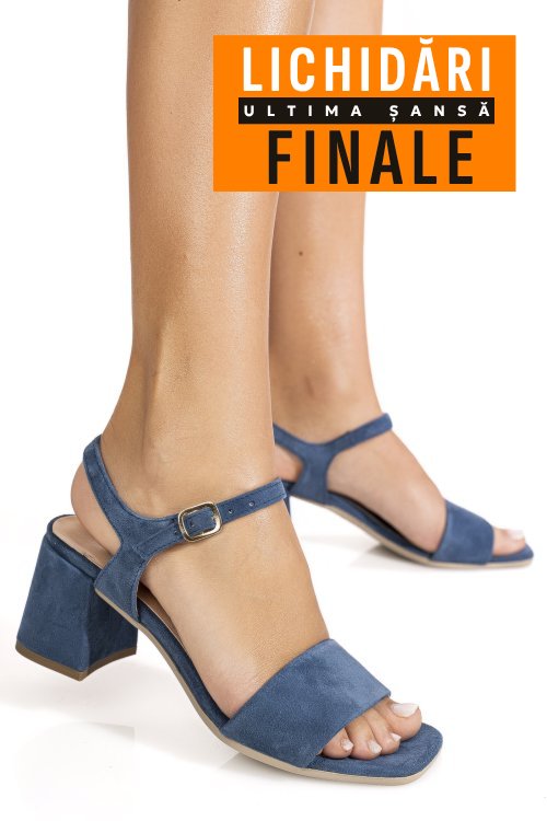 Sandale albastre piele naturala intoarsa 8456168