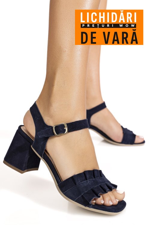 Sandale bleumarin piele naturala intoarsa 8455567