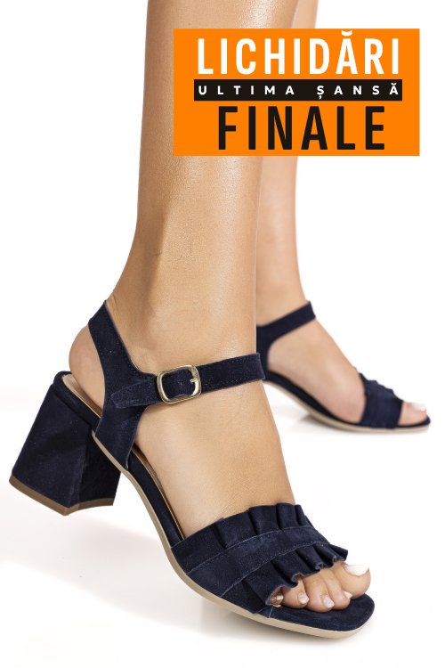 Sandale bleumarin piele naturala intoarsa 8455567
