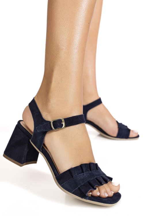 Sandale bleumarin piele naturala intoarsa 8455567