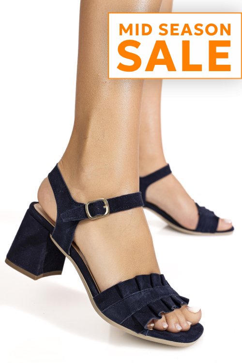 Sandale bleumarin piele naturala intoarsa 8455567