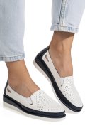 PANTOFI ALB ALBASTRU PIELE NATURALA ZSPB8-6