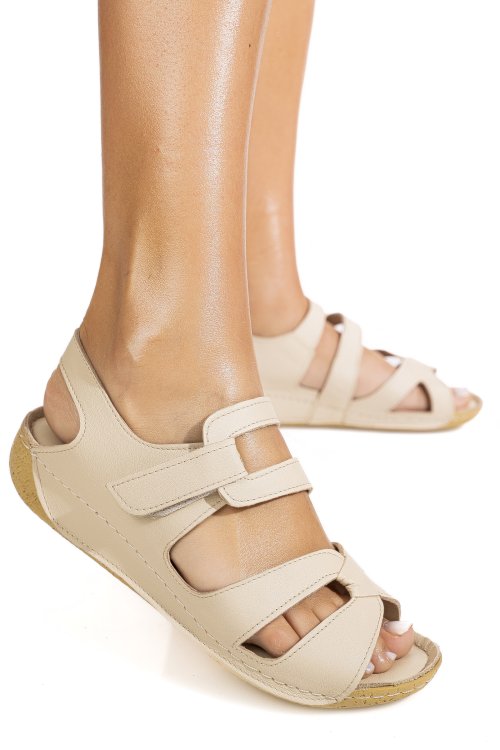 Sandale bej piele naturala 2pc310