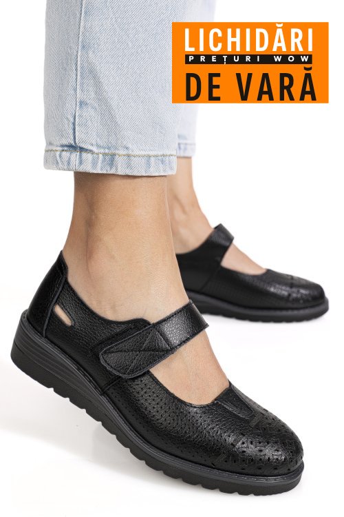 Pantofi negri piele naturala zspb8-7