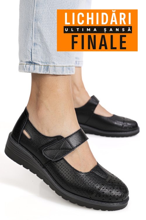 Pantofi negri piele naturala zspb8-7