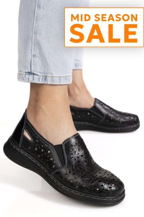 Pantofi negri piele naturala zspb6-1