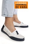PANTOFI ALB ALBASTRU PIELE NATURALA ZSPB8-3