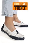 PANTOFI ALB ALBASTRU PIELE NATURALA ZSPB8-3