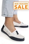 PANTOFI ALB ALBASTRU PIELE NATURALA ZSPB8-3