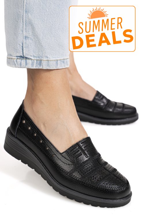 Pantofi negri piele naturala zspb8-5