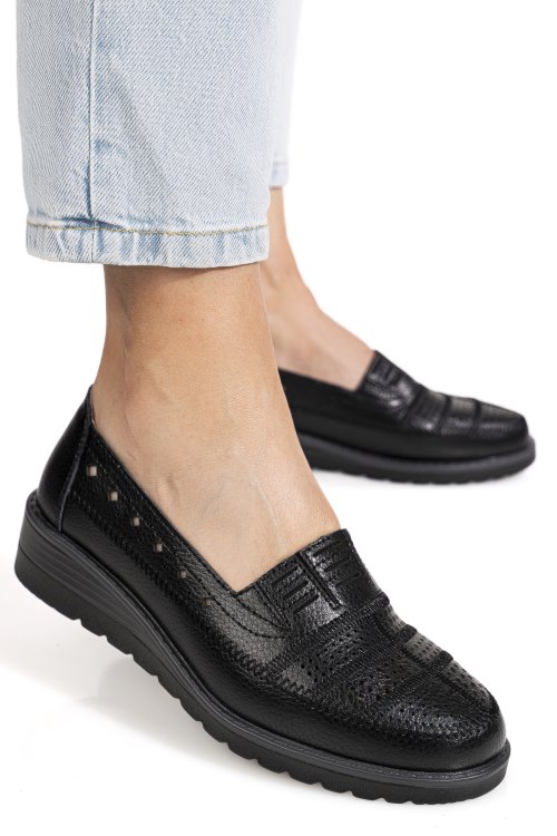 Pantofi negri piele naturala zspb8-5