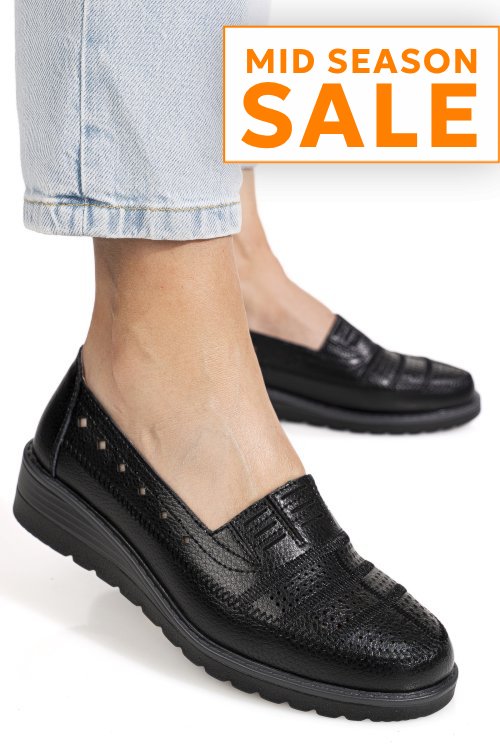 Pantofi negri piele naturala zspb8-5
