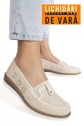 PANTOFI BEJ PIELE NATURALA ZSPB8-3