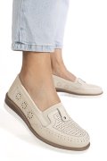 PANTOFI BEJ PIELE NATURALA ZSPB8-3