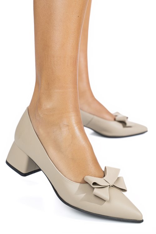 Pantofi bej piele naturala 1pc460b