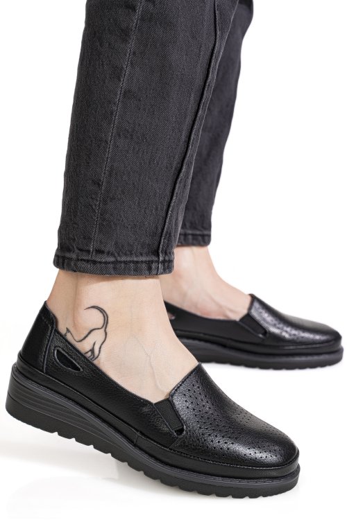 Pantofi negri piele naturala zspb8-6