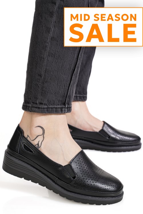 Pantofi negri piele naturala zspb8-6