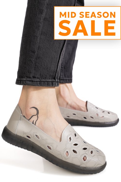 Mocasini gri piele naturala 2sp070
