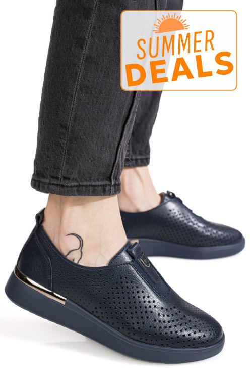 Mocasini bleumarin piele naturala zspb161