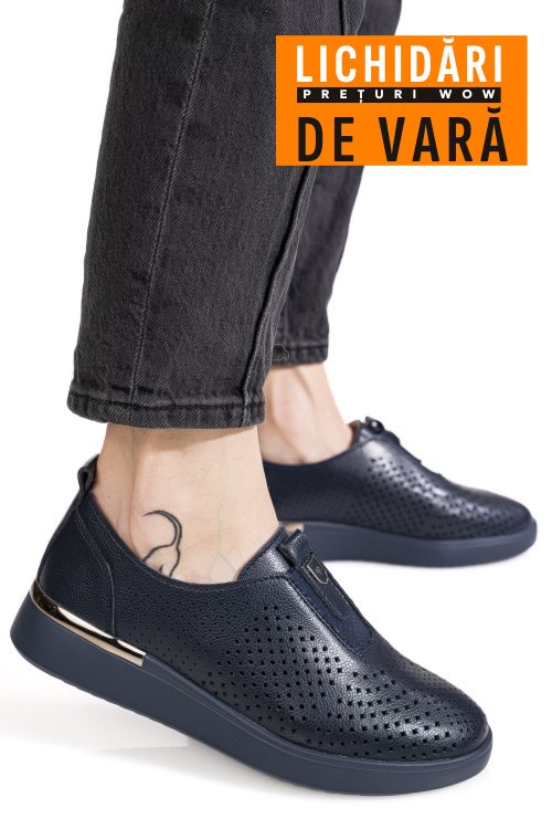 Mocasini bleumarin piele naturala zspb161