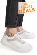 PANTOFI SPORT ALBI PIELE NATURALA FSP001-968