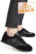 PANTOFI SPORT NEGRI PIELE NATURALA TSP-8082
