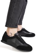 PANTOFI SPORT NEGRI PIELE NATURALA TSP-8082
