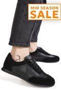 PANTOFI SPORT NEGRI PIELE NATURALA TSP-8082