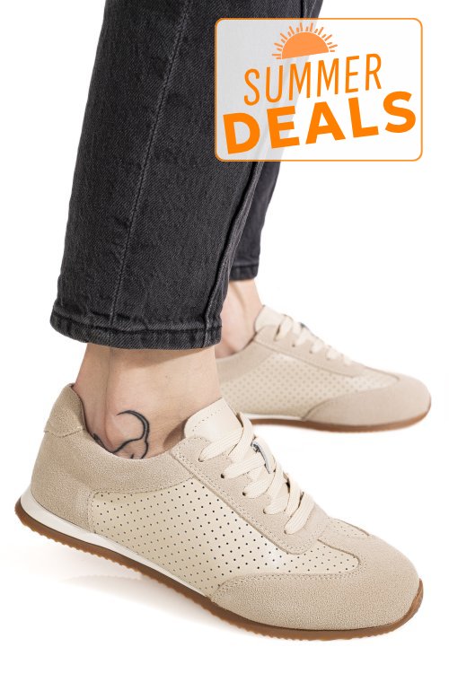 Pantofi sport bej piele naturala tsp-8082