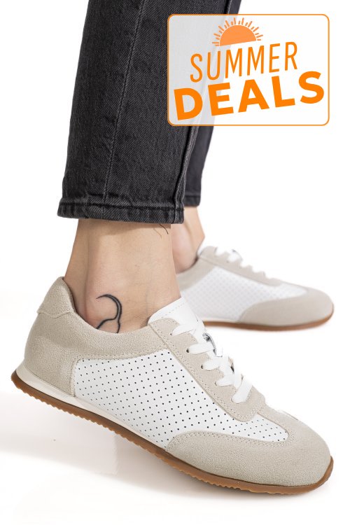 Pantofi sport albi piele naturala tsp-8082
