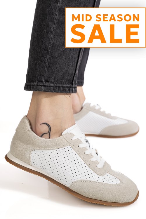 Pantofi sport albi piele naturala tsp-8082
