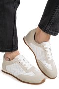 PANTOFI SPORT ALBI PIELE NATURALA TSP-8082
