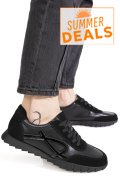 PANTOFI SPORT NEGRI PIELE NATURALA FSP002-537