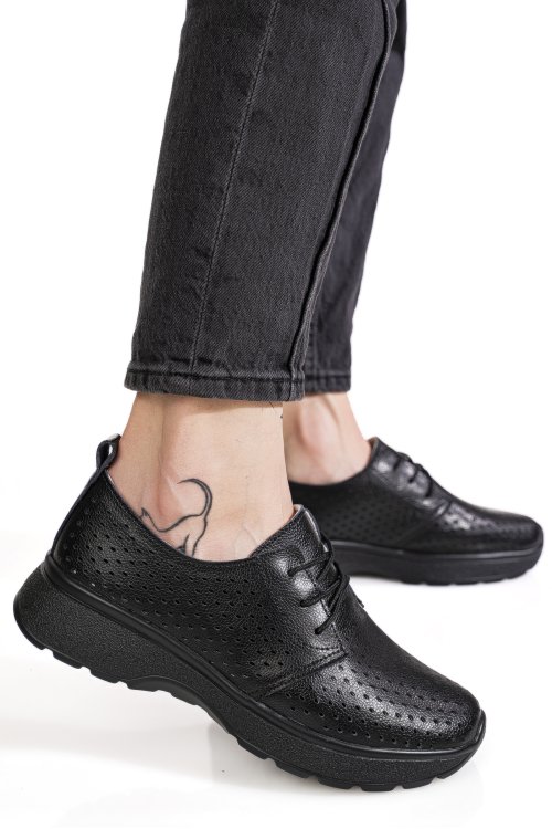 Pantofi sport negri piele naturala tsp-9016