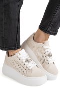 PANTOFI SPORT BEJ  PIELE NATURALA ES77702