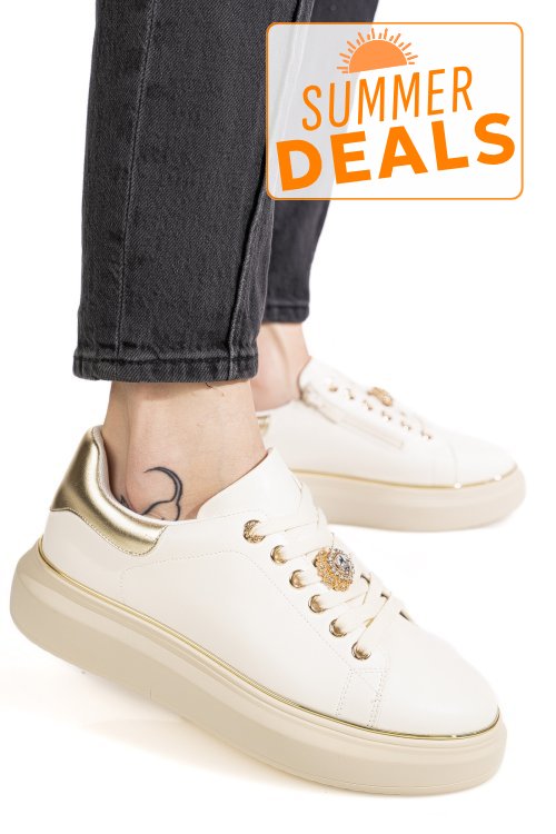 Pantofi bej piele naturala es7790
