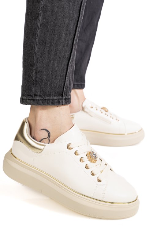 Pantofi bej piele naturala es7790