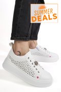 PANTOFI SPORT ALBI PIELE NATURALA ES7781