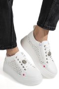 PANTOFI SPORT ALBI PIELE NATURALA ES7781