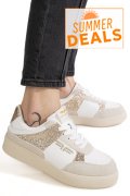 FORNARINA, PANTOFI SPORT BEJ PIELE NATURALA ANNA-GLAM