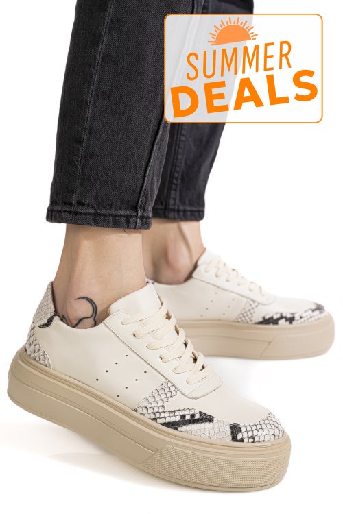 Pantofi sport bej snk piele naturala 3s77026