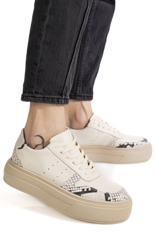 Pantofi sport bej snk piele naturala 3s77026
