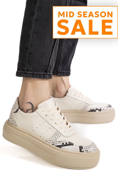 Pantofi sport bej snk piele naturala 3s77026