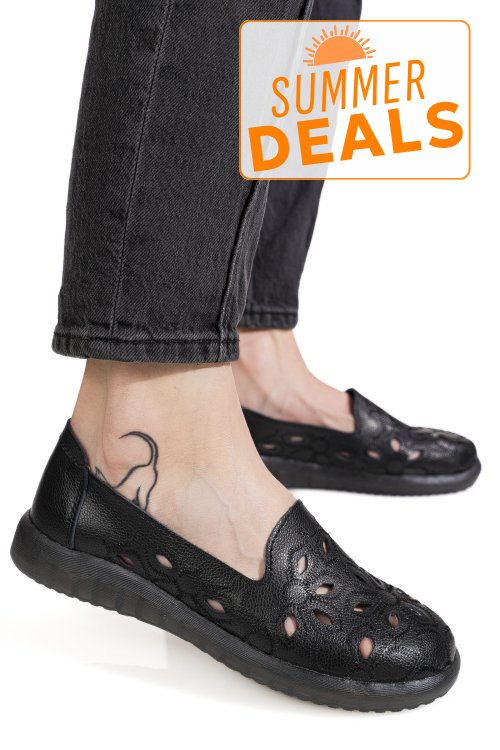 Mocasini negri piele naturala 2sp070