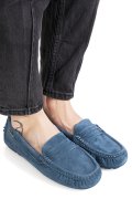 MOCASINI ALBASTRI PIELE NATURALA INTOARSA FSPL-XZL10