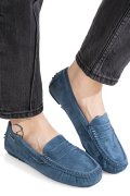 MOCASINI ALBASTRI PIELE NATURALA INTOARSA FSPL-XZL10