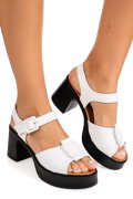 SANDALE ALBE PIELE NATURALA 4S7707