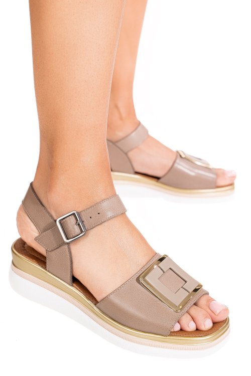 Sandale taupe piele naturala ss7773
